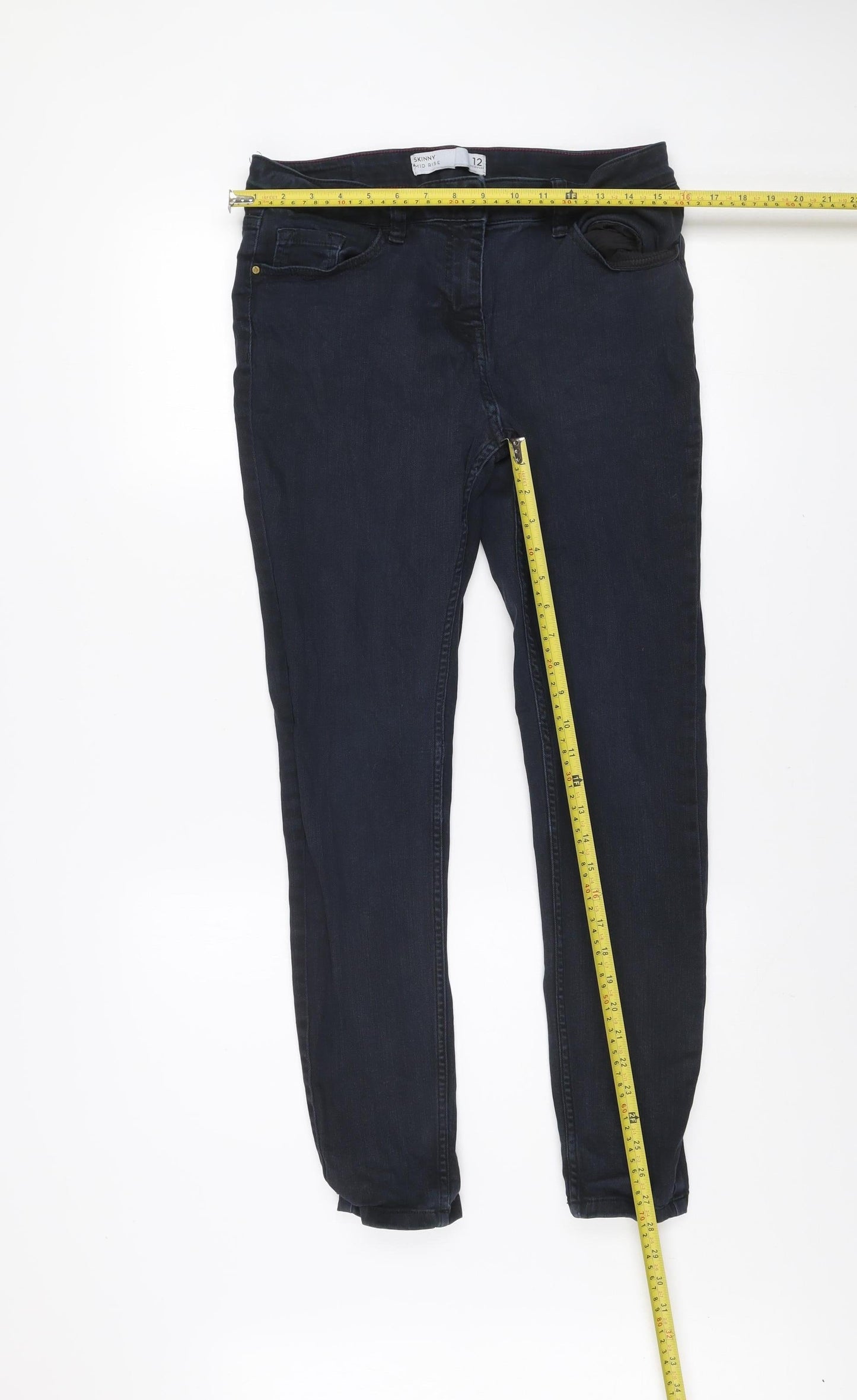 Next Men’s Blue Skinny Mid Rise Jeans Size 32R Cotton Blend