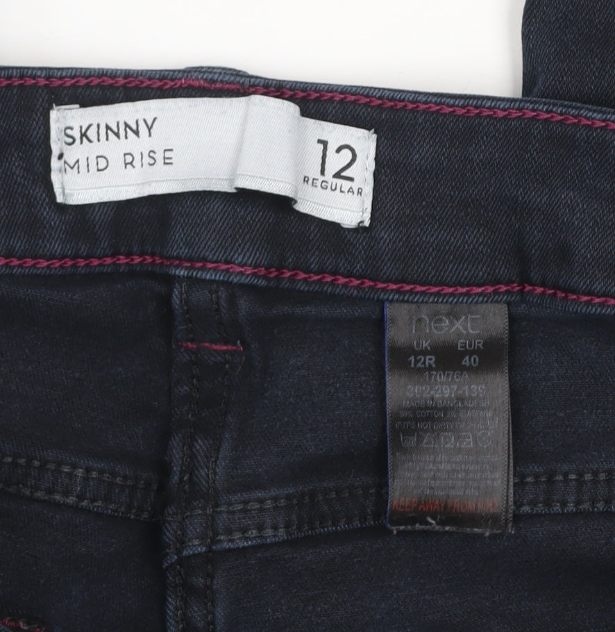Next Men’s Blue Skinny Mid Rise Jeans Size 32R Cotton Blend