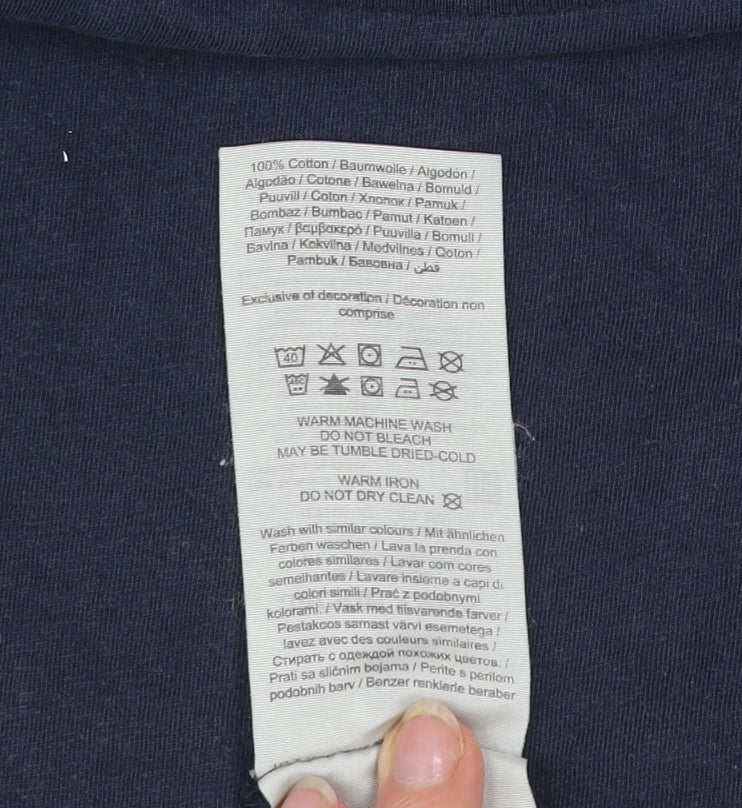 Mens UK Size L JACK & JONES Blue  Cotton T-Shirt
