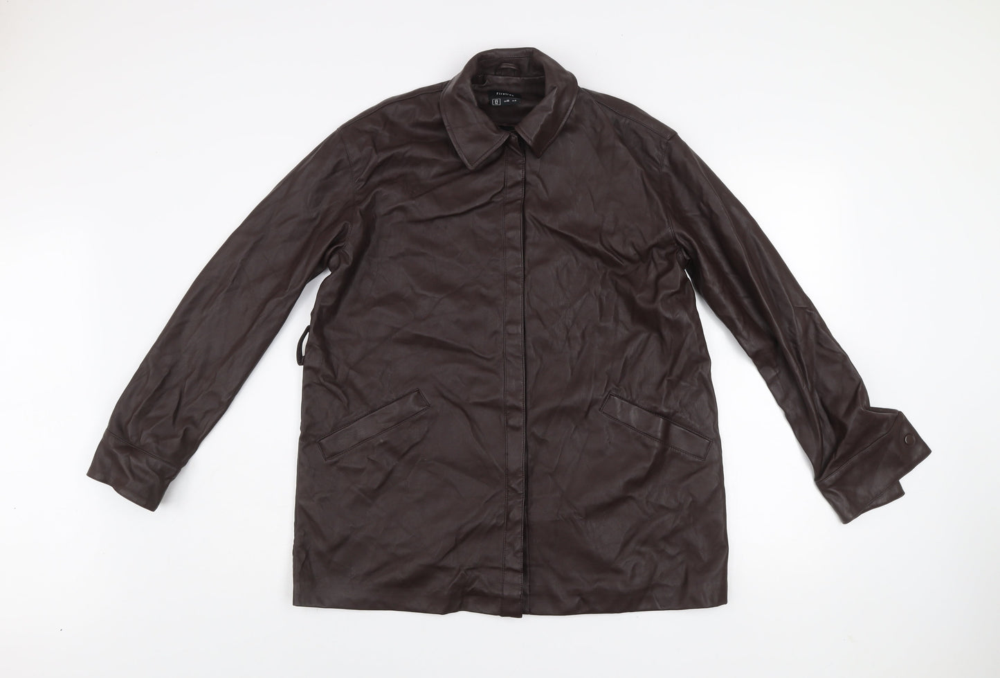 Womens UK Size 12 Regular Firetrap Brown Polyurethane Jacket