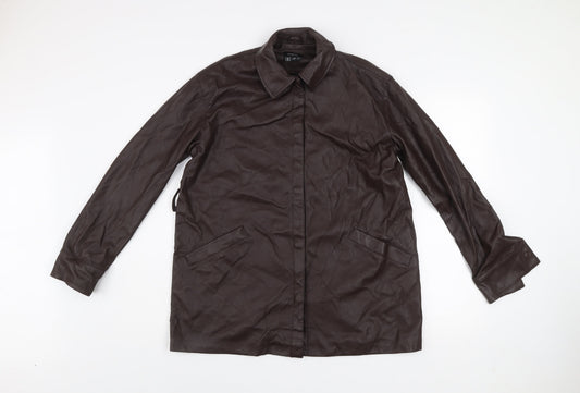 Womens UK Size 12 Regular Firetrap Brown Polyurethane Jacket