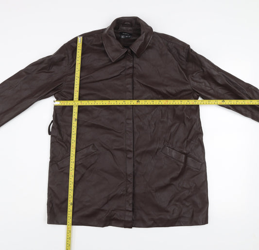Womens UK Size 12 Regular Firetrap Brown Polyurethane Jacket