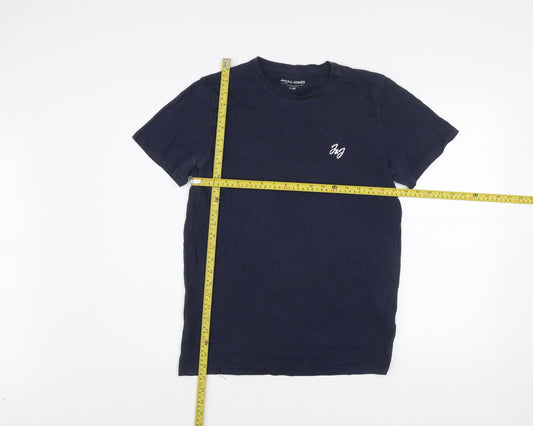 Mens UK Size M JACK & JONES Blue  Cotton T-Shirt