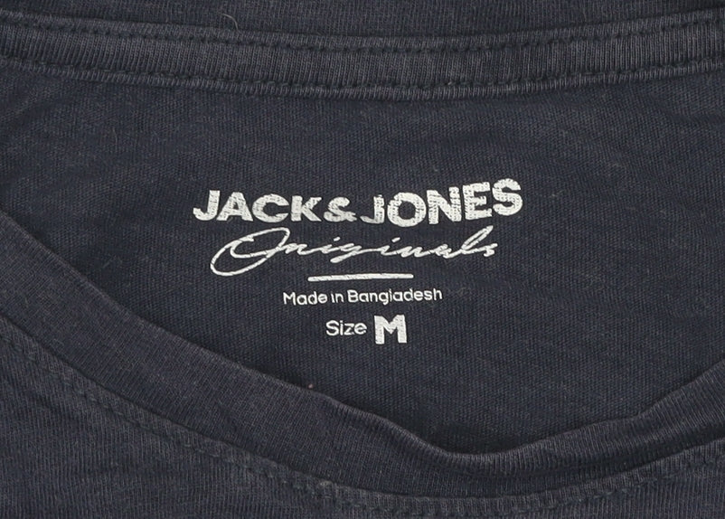 Mens UK Size M JACK & JONES Blue  Cotton T-Shirt