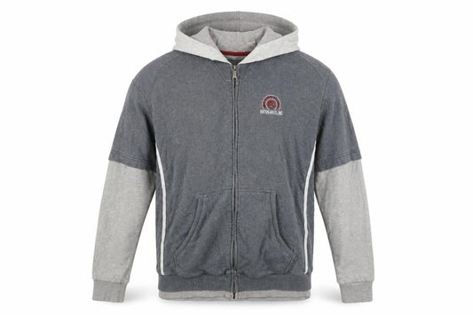 Champion Men’s Grey L Hooded Full Zip Track Jacket Cotton Blend