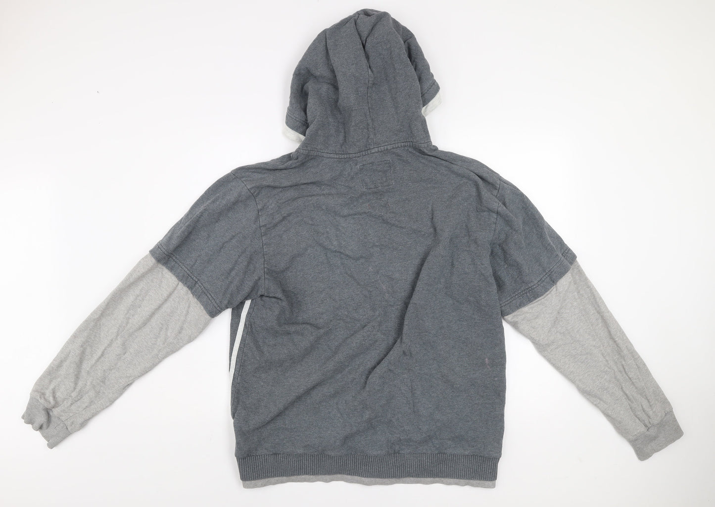 Champion Men’s Grey L Hooded Full Zip Track Jacket Cotton Blend