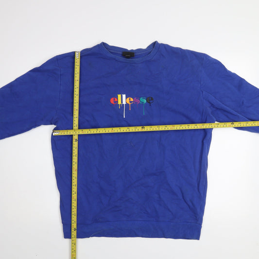 Ellesse Mens Blue Crew Neck Logo Sweatshirt Size M Pullover