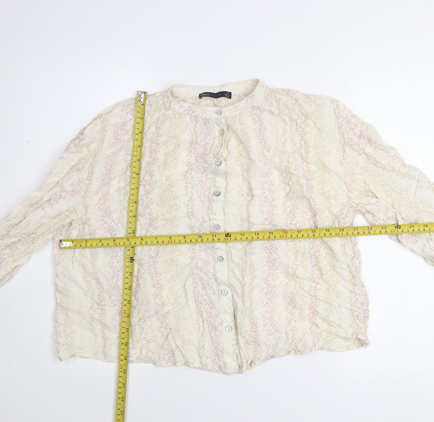 Marks and Spencer Womens Ivory Viscose Tunic Blouse Size 10
