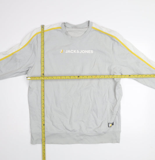 Mens UK 2XL Regular JACK & JONES Grey Pullover Sweatshirt