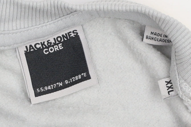 Mens UK 2XL Regular JACK & JONES Grey Pullover Sweatshirt