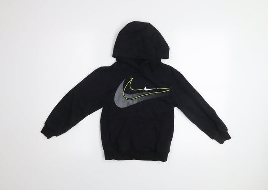 Nike Boys Black Pullover Hoodie 5-6 Years Fleece Hooded Sweatshirt