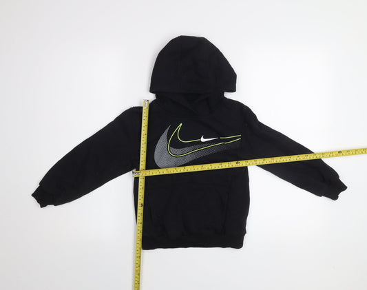 Nike Boys Black Pullover Hoodie 5-6 Years Fleece Hooded Sweatshirt