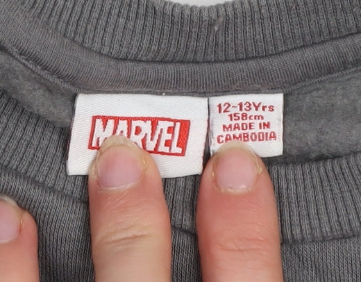 Marvel Boys Grey Black Panther Pullover Sweatshirt 12-13 Years