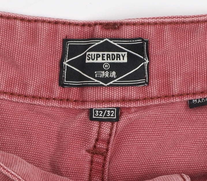 Superdry Men's Red Canvas Straight Leg Jeans 32/32