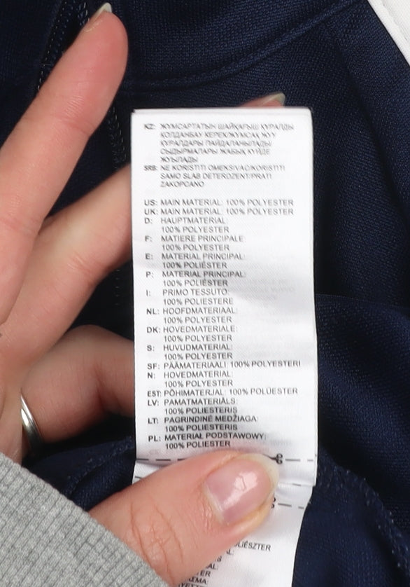 adidas Boys Blue 5-6 Years Track Jacket Full Zip Activewear Top