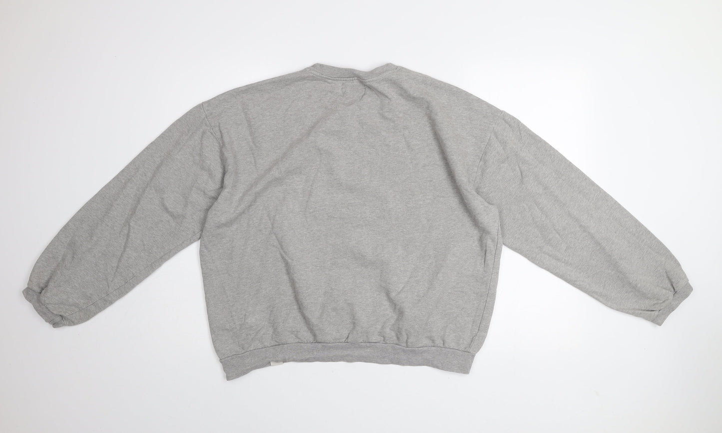 Pull & Bear Womens Grey NYC Pullover Sweatshirt Size 12 Medium