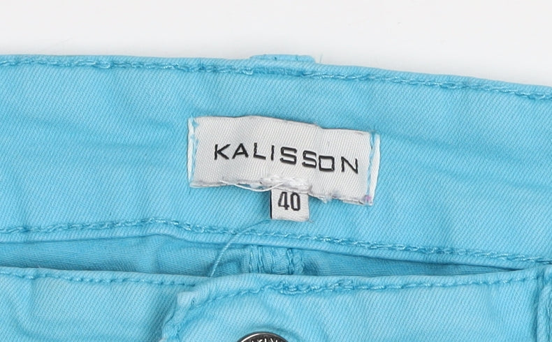 Kalisson Womens Blue Slim Ankle Zip Stretch Jeans Size 12