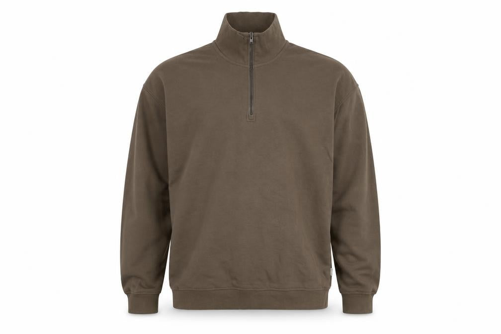 Mens UK 2XL Regular JACK & JONES Brown 1/2 Zip Sweatshirt