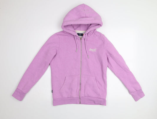 Superdry Women's Purple Hooded Full Zip Activewear Jacket Size 12