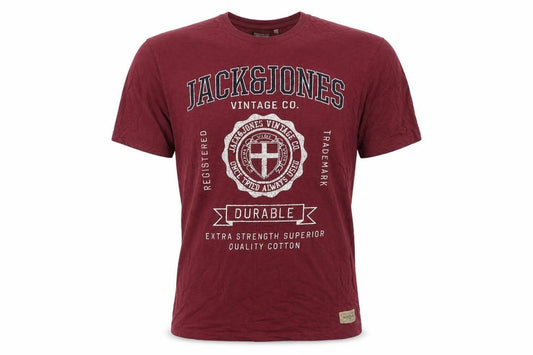 Mens UK Size XL JACK & JONES Red  Cotton T-Shirt