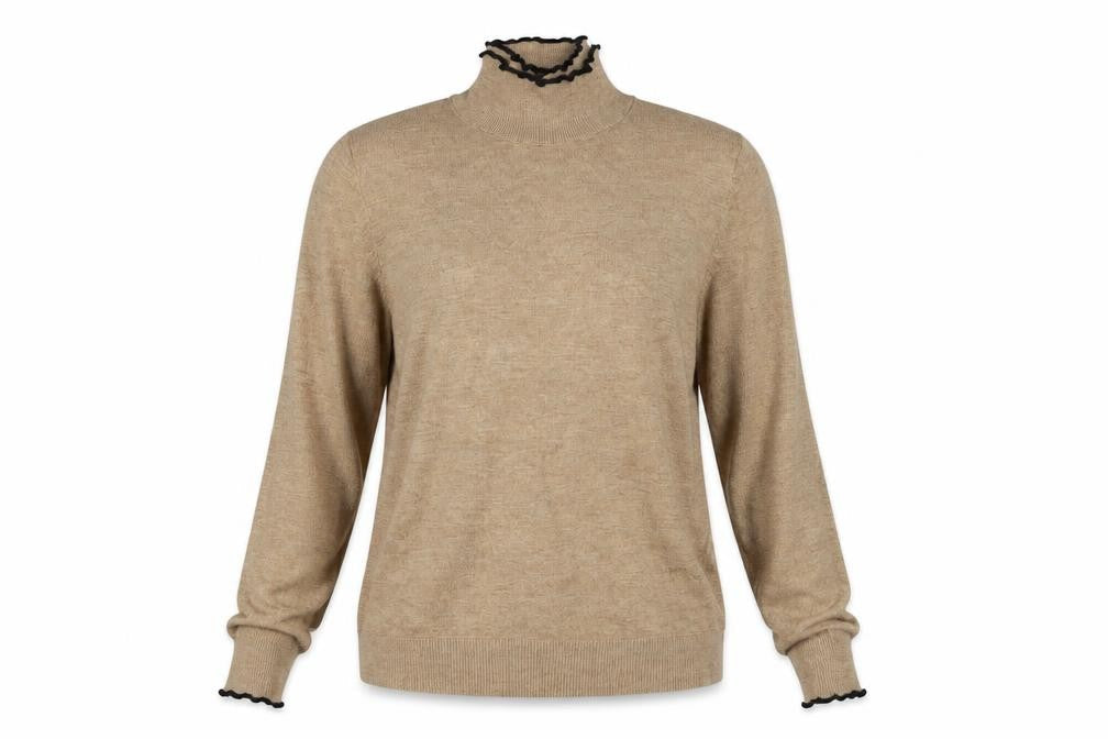 Sfera Women’s Beige High Neck Knit Jumper Size 14