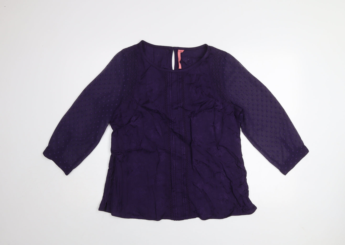 White Stuff Women's Purple Viscose Tunic Blouse Size 14