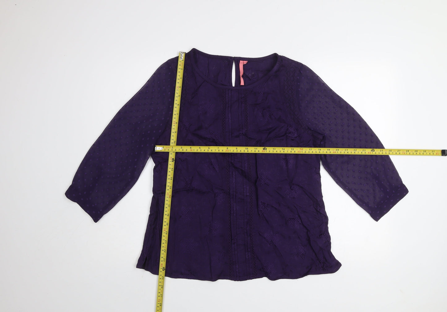 White Stuff Women's Purple Viscose Tunic Blouse Size 14