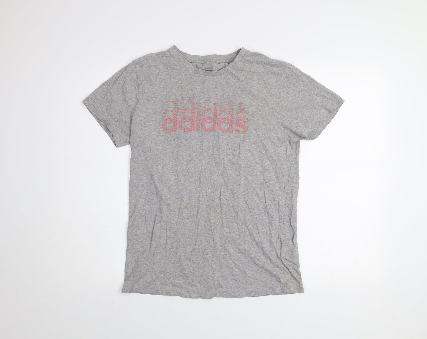Womens UK Size XS adidas Grey Cotton Blend T-Shirt