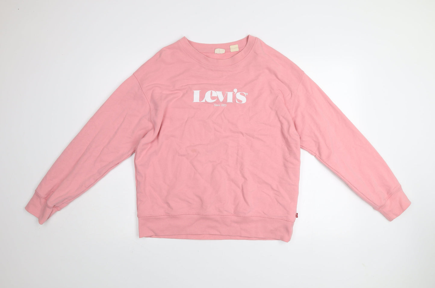 Levi's Women's Pink Logo Pullover Sweatshirt L Cotton Blend