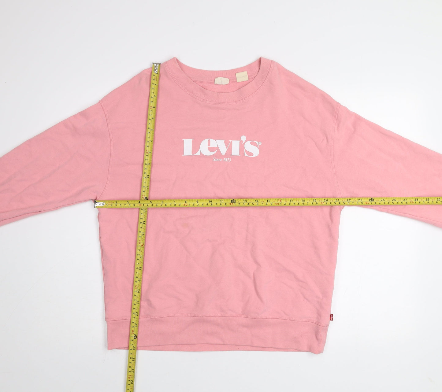 Levi's Women's Pink Logo Pullover Sweatshirt L Cotton Blend