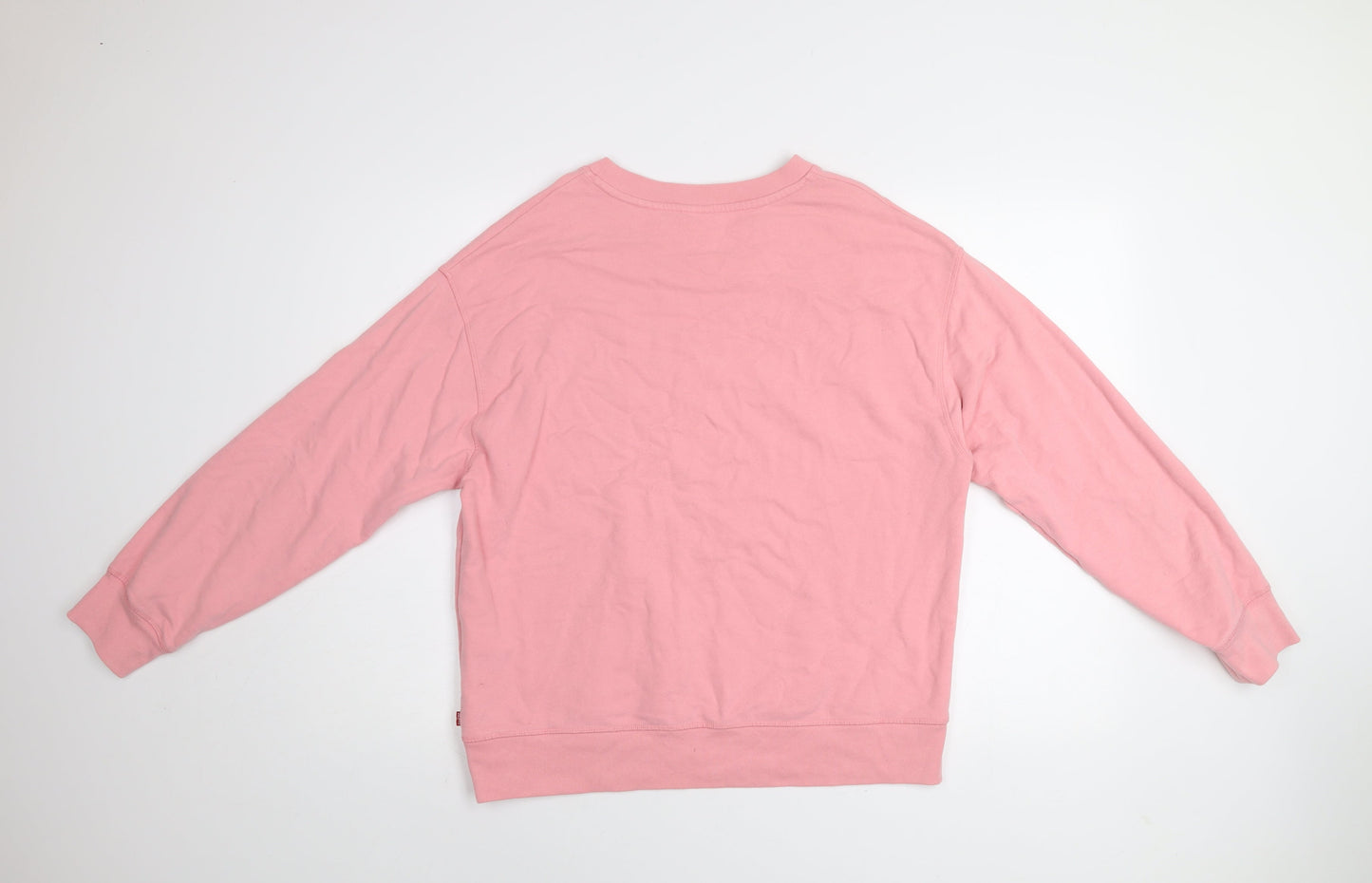 Levi's Women's Pink Logo Pullover Sweatshirt L Cotton Blend
