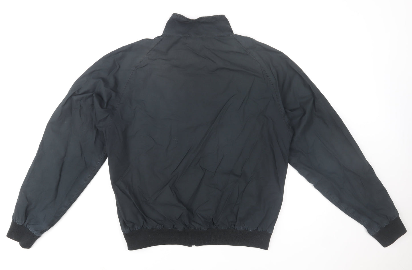 Fred Perry Men's Black Bomber Jacket M Cotton Nylon Full Zip