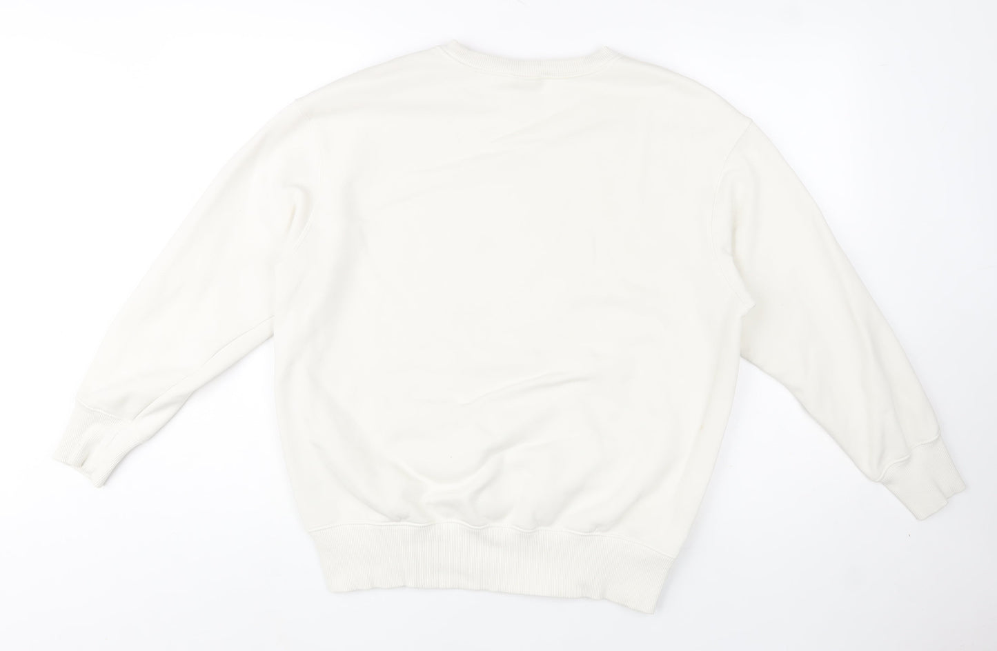 Nike Men’s Ivory Pullover Crew Neck Sweatshirt M Fleece Logo