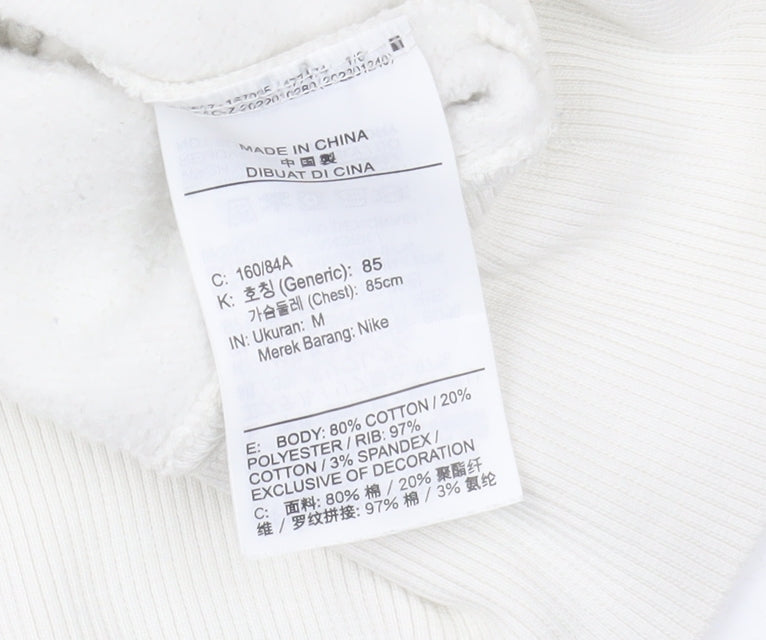 Nike Men’s Ivory Pullover Crew Neck Sweatshirt M Fleece Logo