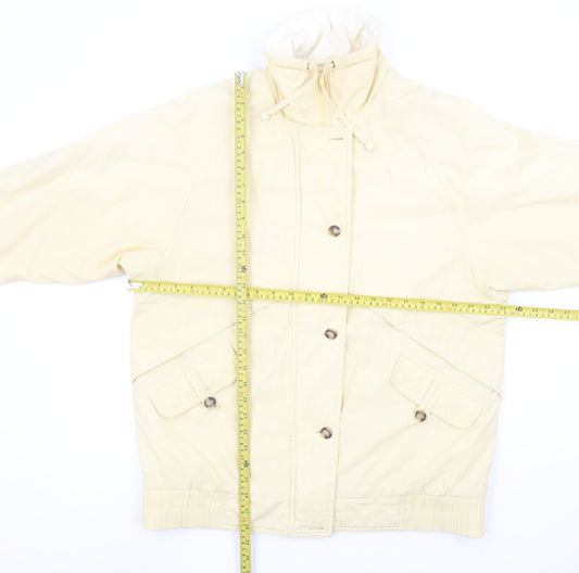 Telemac Women's Beige Size 12 Windbreaker Jacket with Zip & Buttons