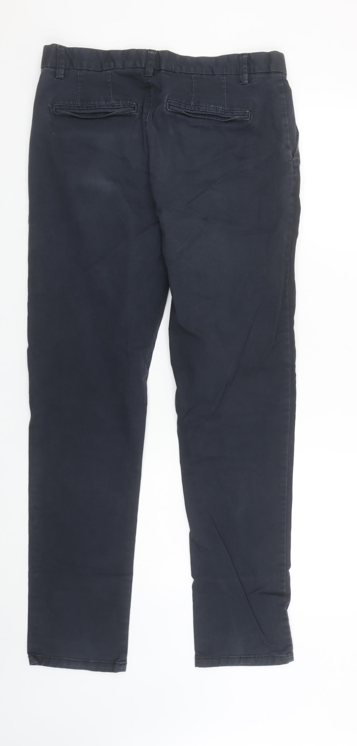 Denim Co Mens Navy Blue Slim Fit Chino Trousers W32 L32