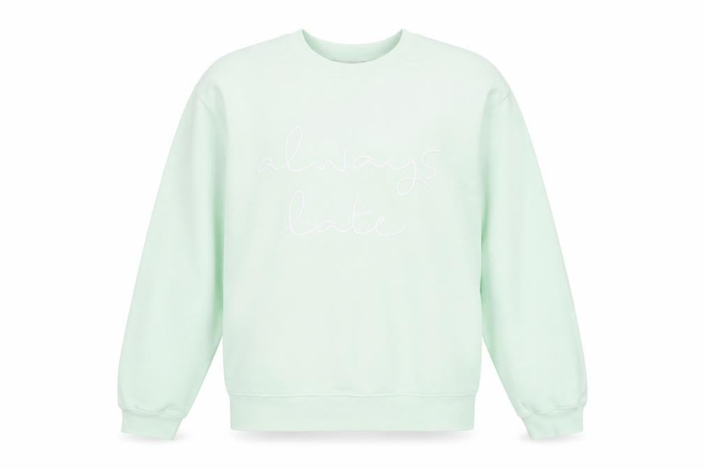 Catwalk Junkie Womens Mint Green Size 10 Always Late Sweatshirt
