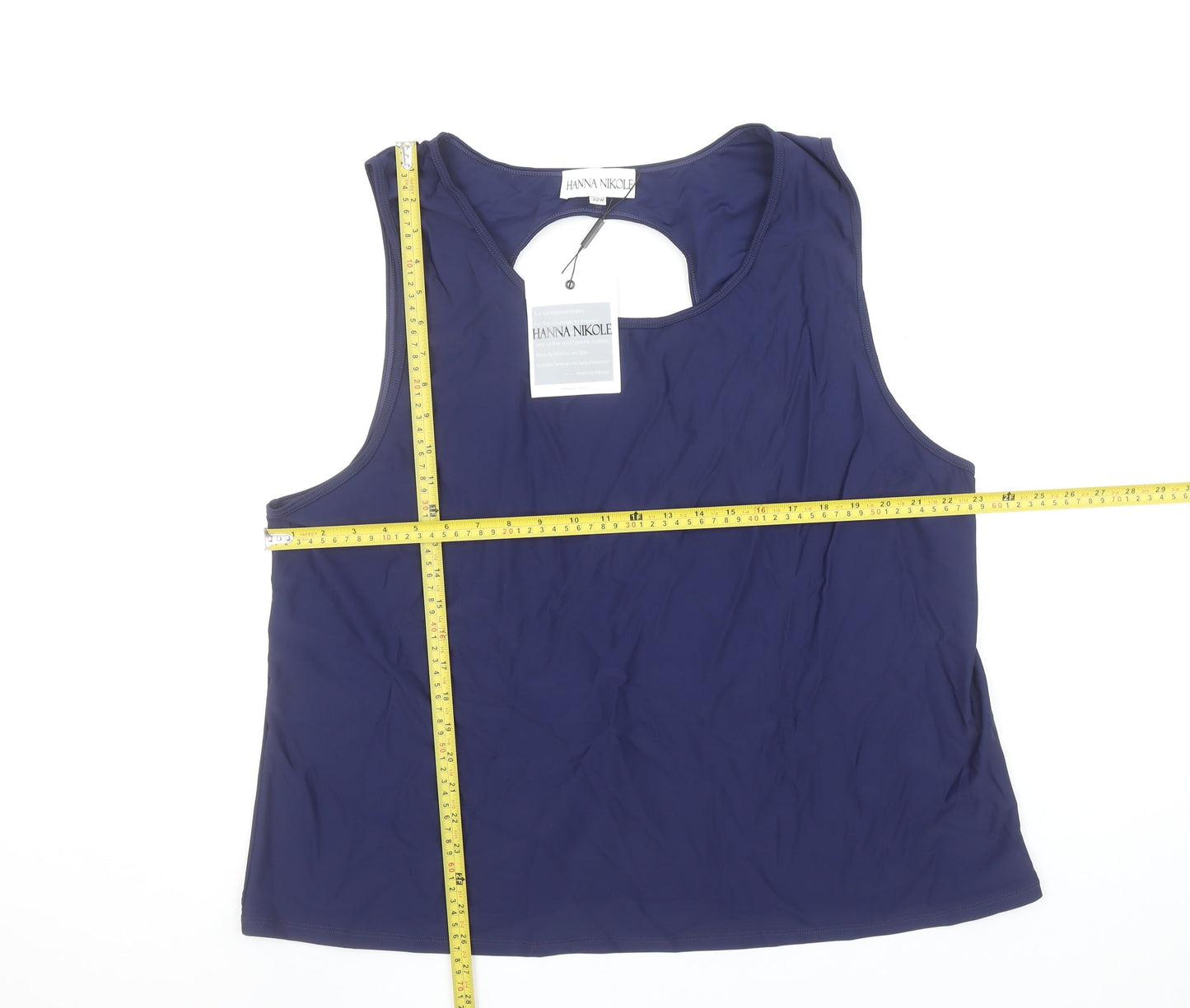 Hanna Nikole Women's Blue Plus Size 22 Sleeveless Tank Top