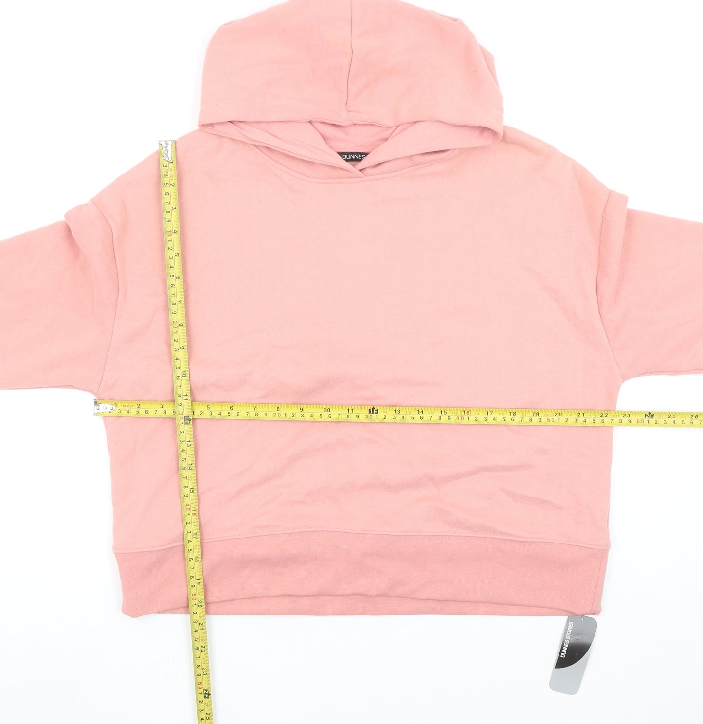 Dunnes Women Pink Pullover Hoodie Medium Cotton Blend Casual