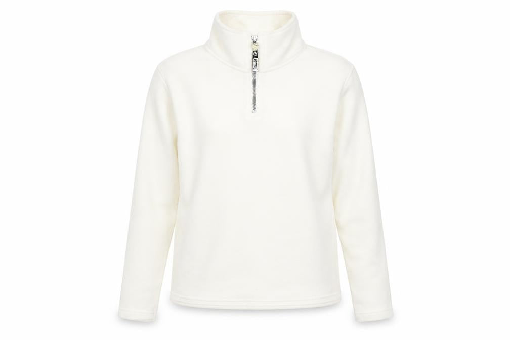 Active Women's Ivory Fleece 1/2 Zip Pullover Sweatshirt Size 10/12