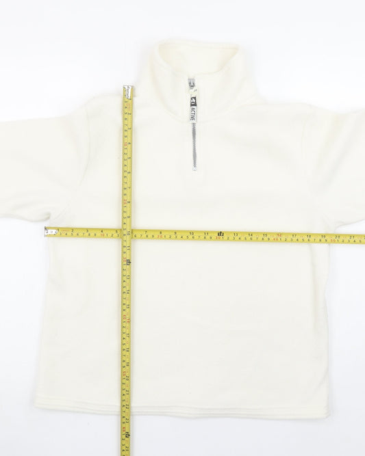 Active Women's Ivory Fleece 1/2 Zip Pullover Sweatshirt Size 10/12