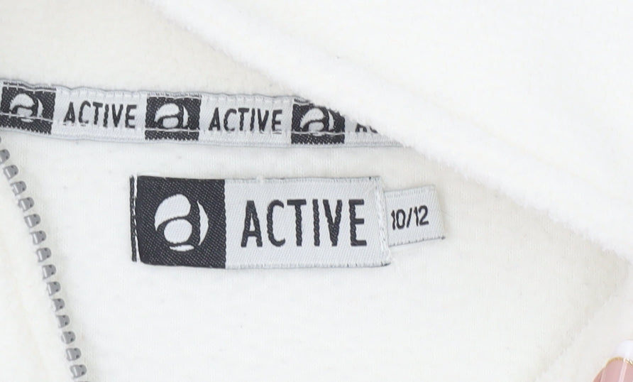 Active Women's Ivory Fleece 1/2 Zip Pullover Sweatshirt Size 10/12