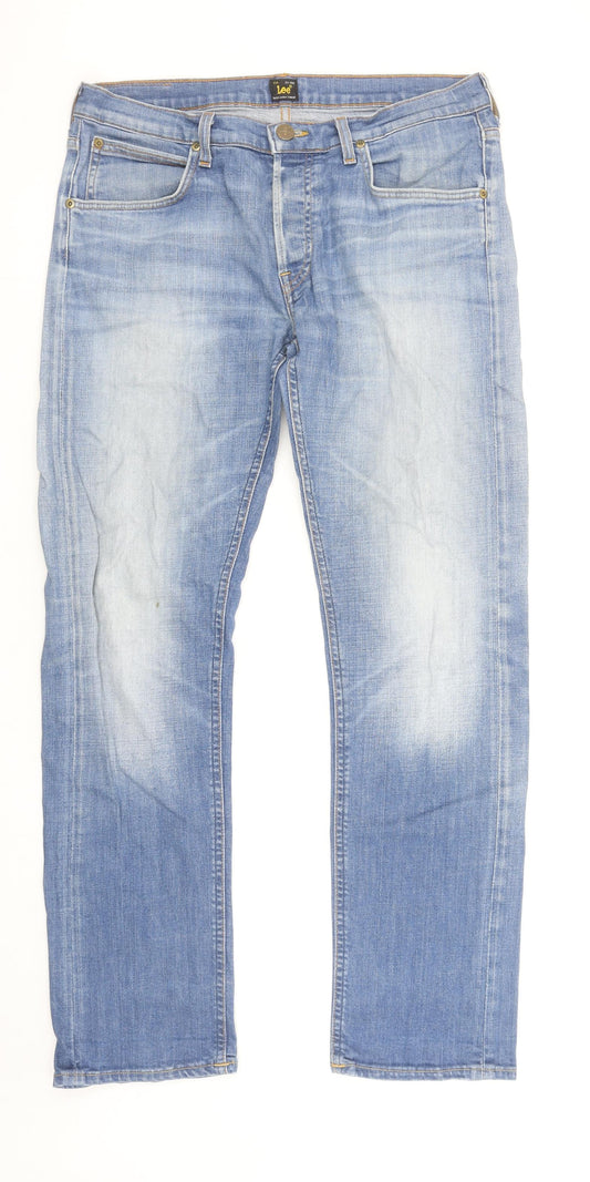 Lee Men's Blue Daren Regular Fit Straight Leg Jeans W32 L32