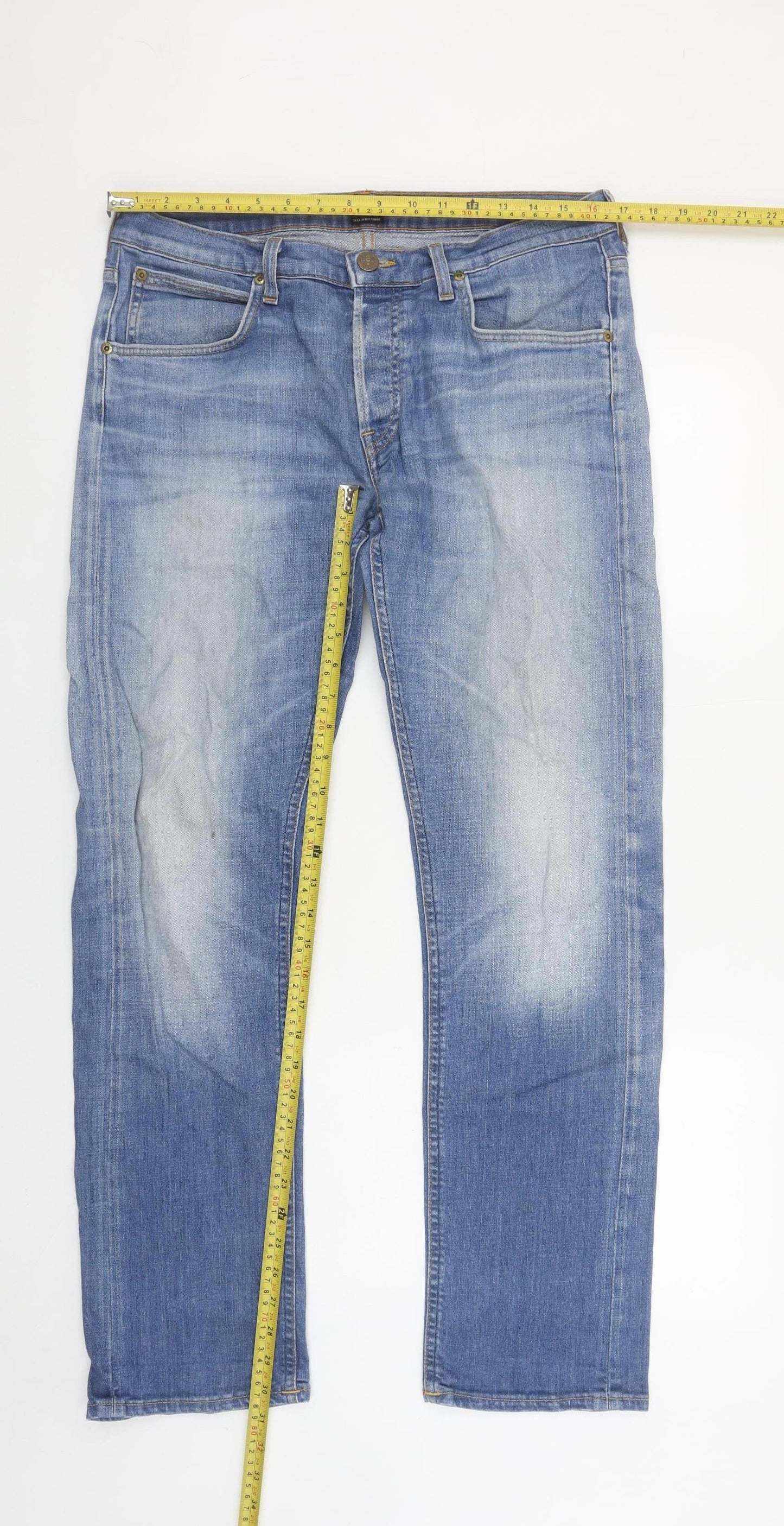 Lee Men's Blue Daren Regular Fit Straight Leg Jeans W32 L32