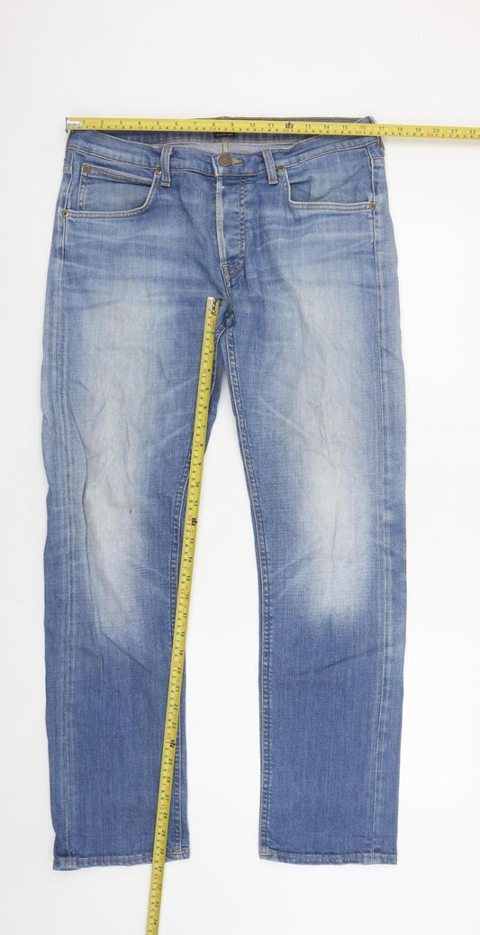 Lee Men's Blue Daren Regular Fit Straight Leg Jeans W32 L32