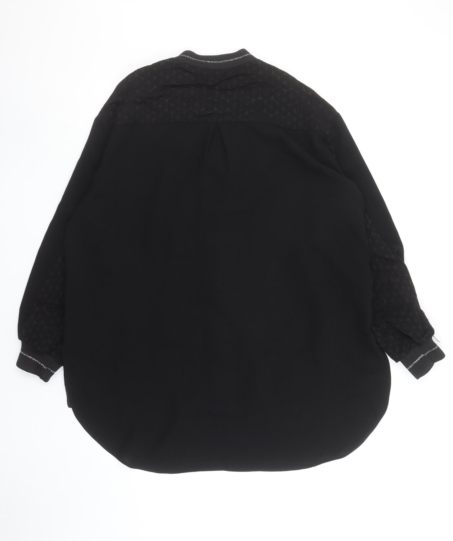 My 312 Womens Black Long Sleeve Zip Front Relaxed Fit Top Size 2