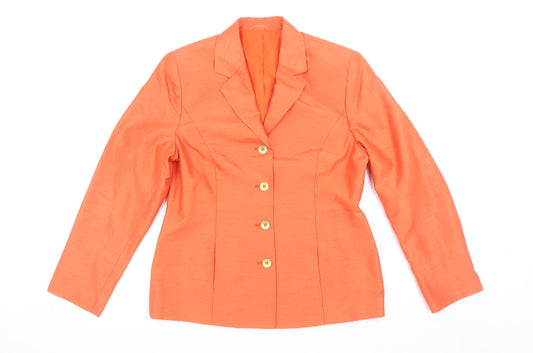 Steilmann Women’s Orange Polyester Single-Breasted Blazer Jacket Size 12