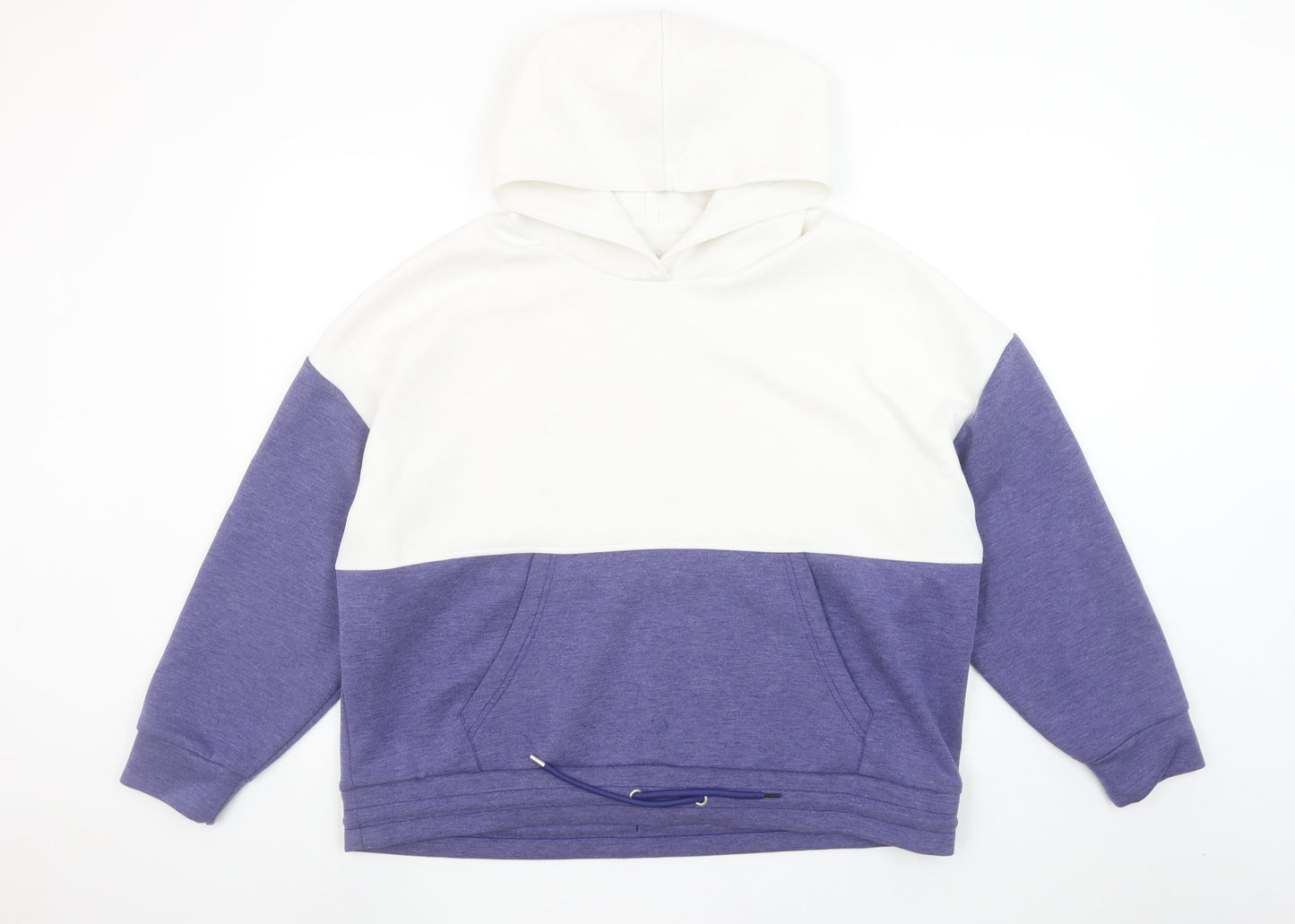 Dunnes Stores Women’s White & Purple Colourblock Hoodie Size L