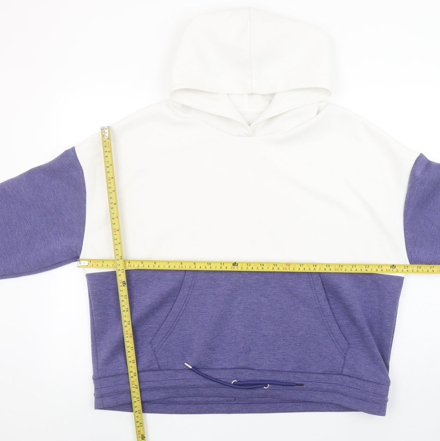 Dunnes Stores Women’s White & Purple Colourblock Hoodie Size L