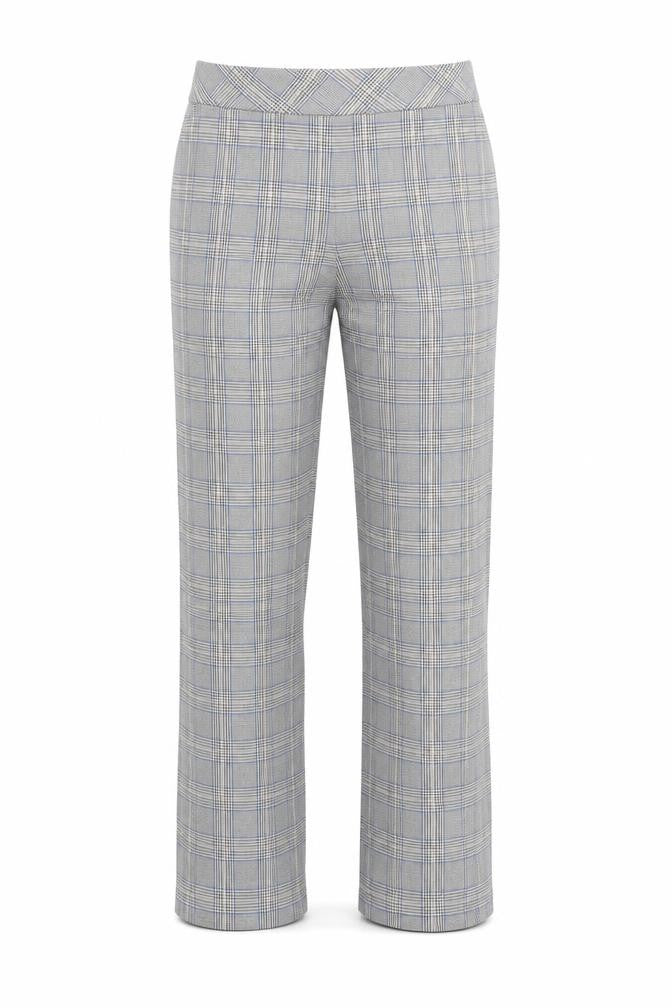 JCL Women’s Grey Check Straight Leg Trousers Size S